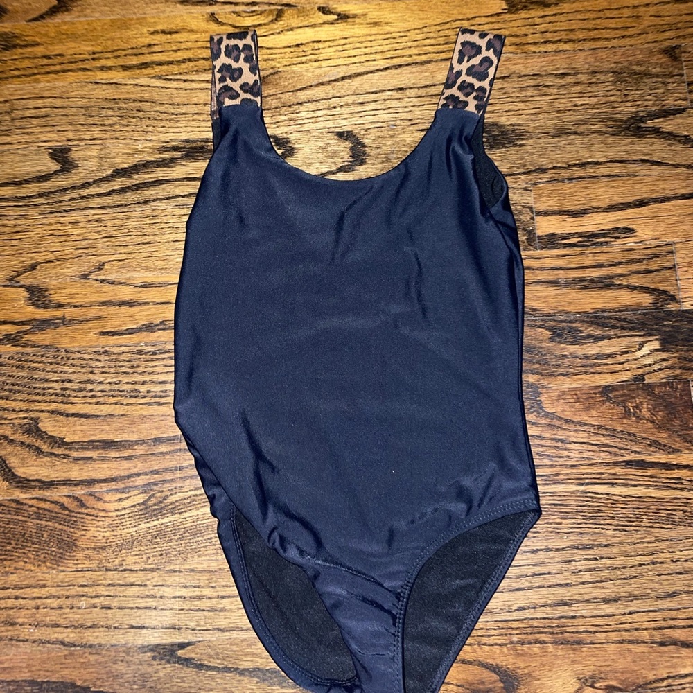Girls Cheryl creations black and cheetah swimsuit